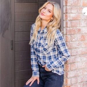 Lovestitch Navy Blue Plaid Shirt